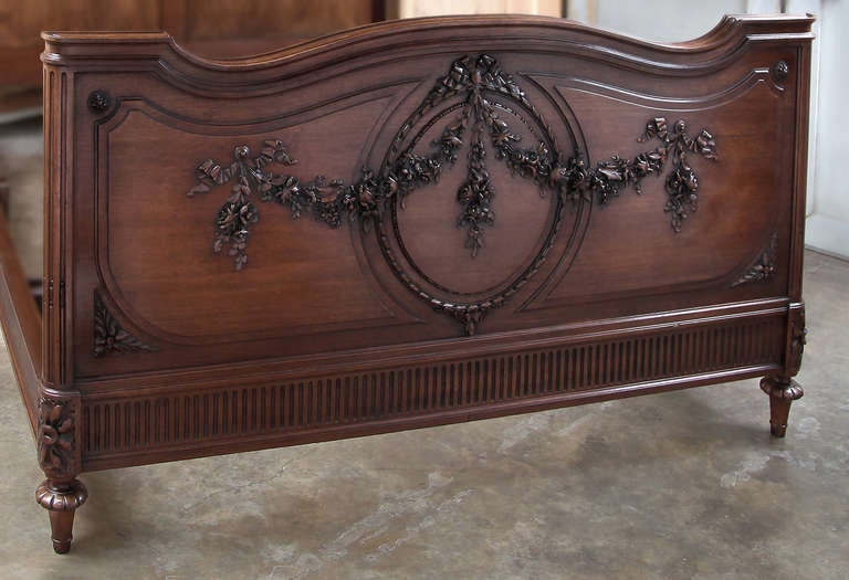 19th Century Antique French Louis XVI Queen Bed