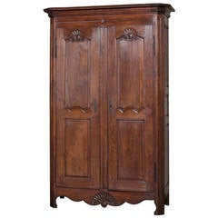 19th Century Country French Oak Antique Armoire