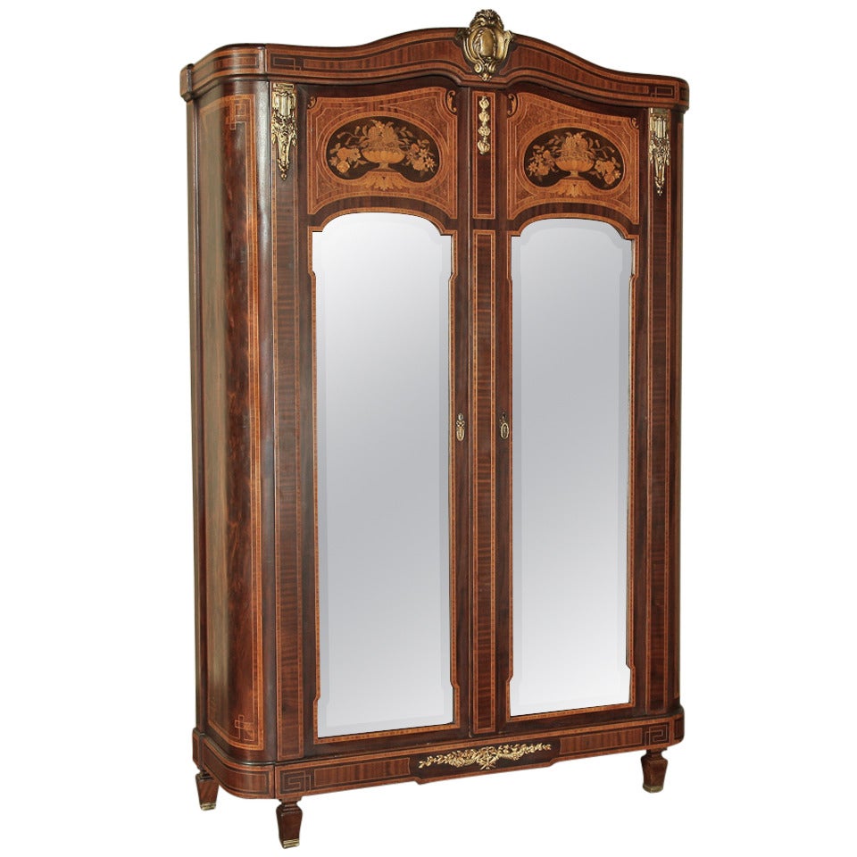 19th Century Neoclassical Marquetry Armoire