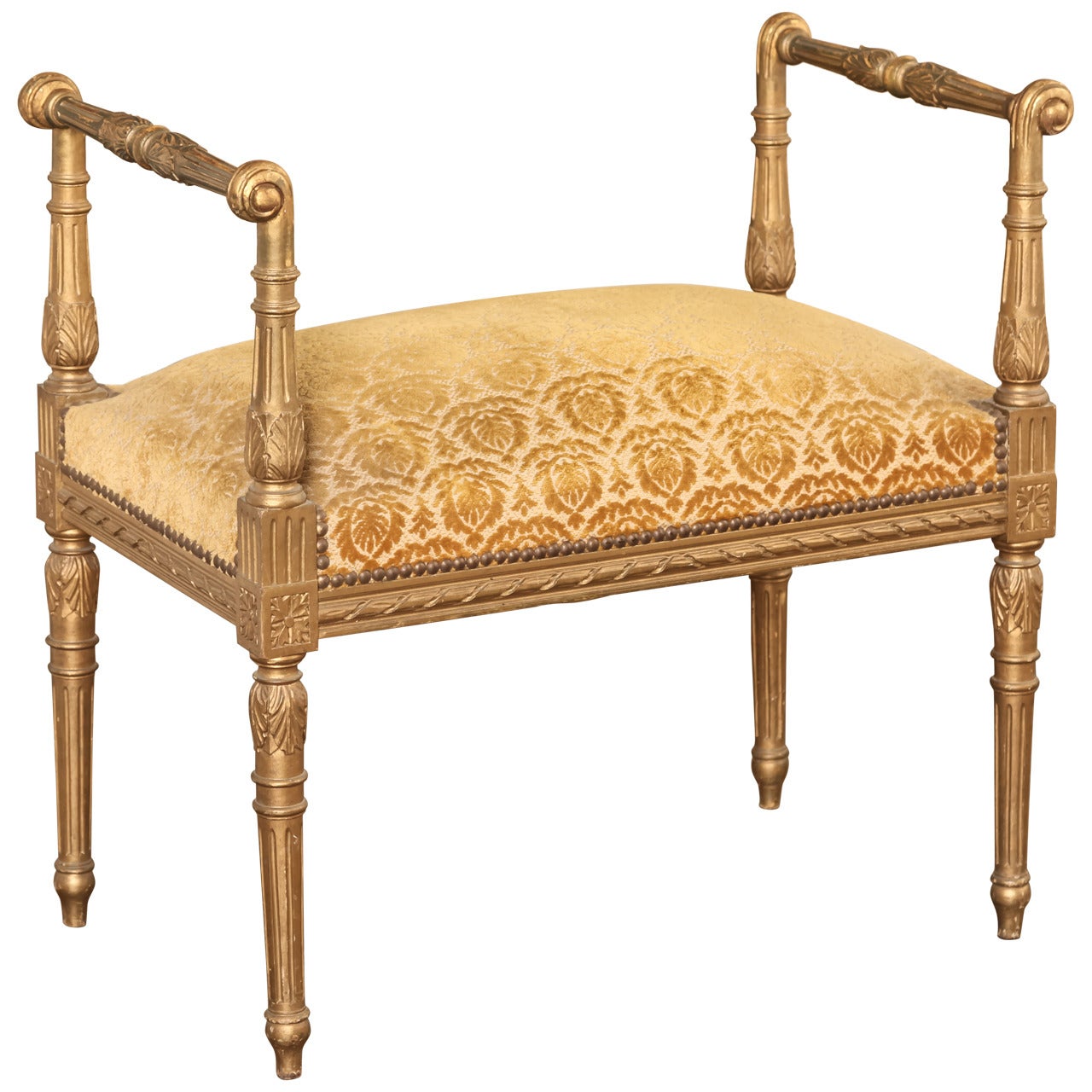 Antique Louis XVI Gilded Vanity Bench