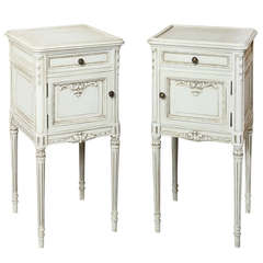 Pair of Vintage French Louis XVI Painted Night Stands