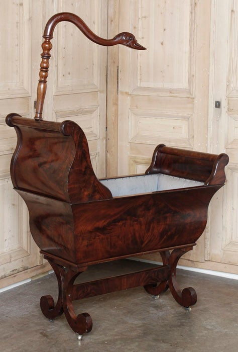Neoclassical Louis Philippe Period Mahogany Cradle