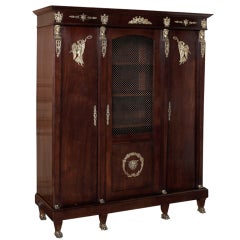 Antique Second Empire Mahogany Bibliotheque