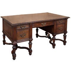 Vintage Louis XIV Walnut Desk