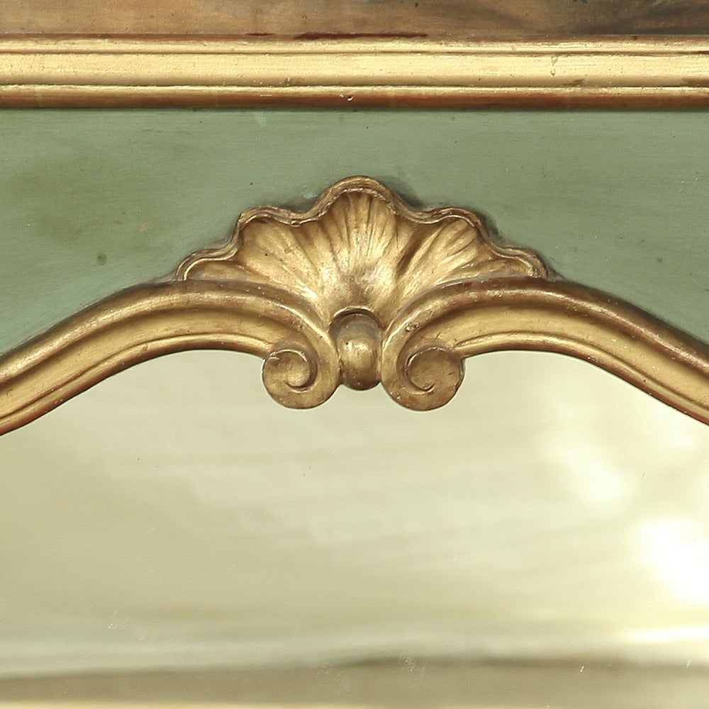 Mid-19th Century 19th Century Antique Hand-Painted French Trumeau Mirror