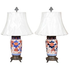 Pair Antique Imari Table Lamps