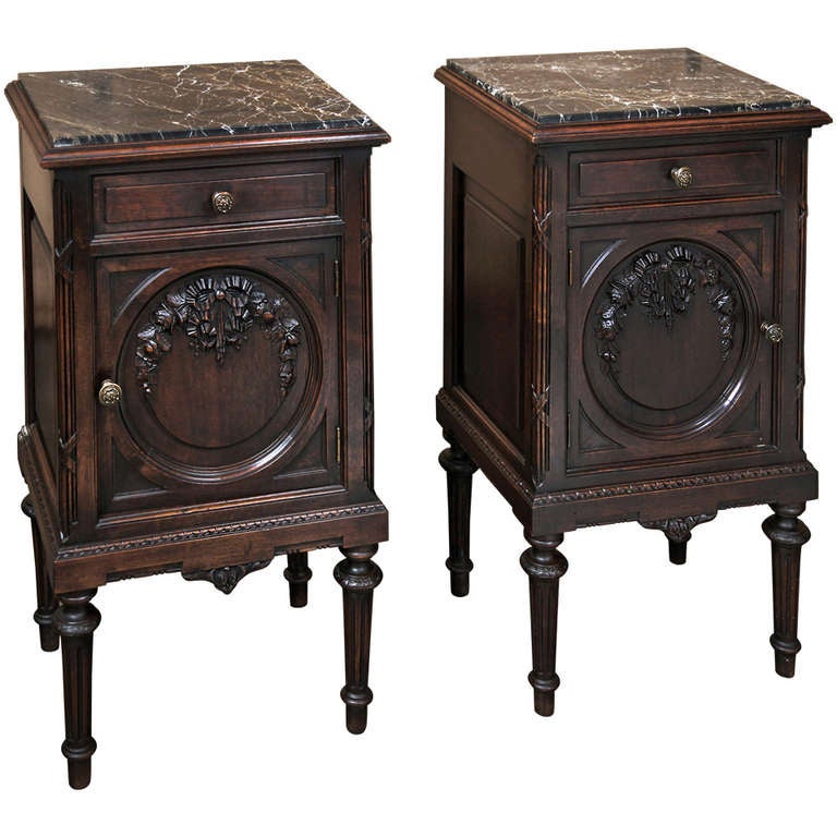 Pair Vintage Italian NeoClassical Nightstands at 1stdibs