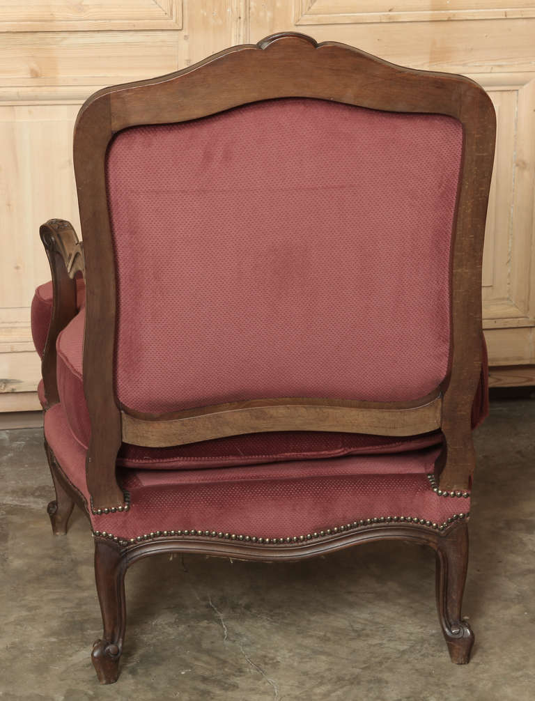 Pair of Antique French Louis XV Walnut Armchairs 6