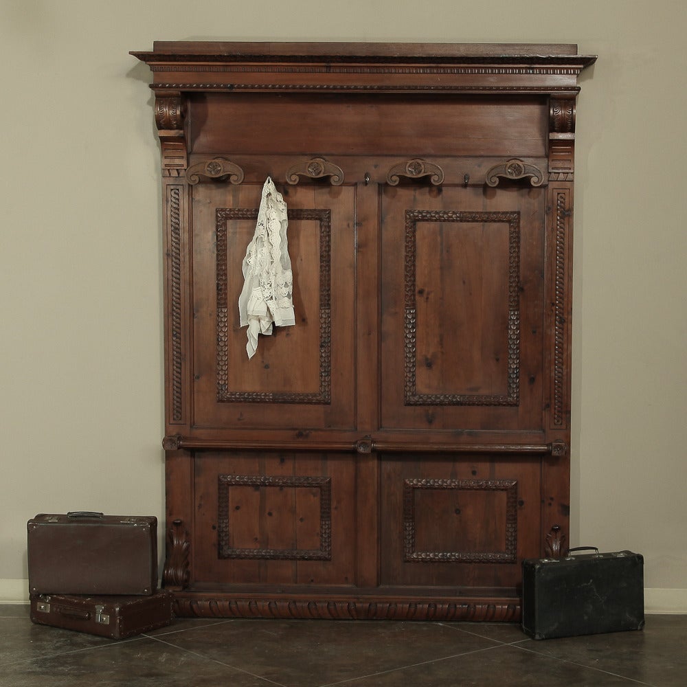 19th Century Italian Pine Hall Tree