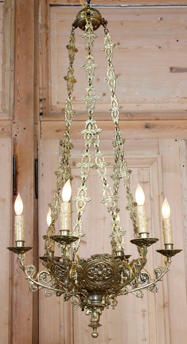 Antique Gothic Bronze Chandelier