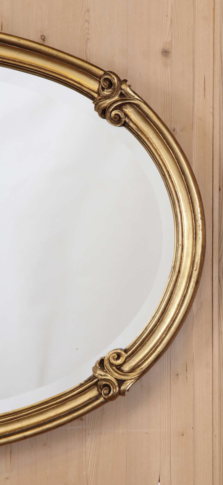 19th Century Antique Louis XV Giltwood Oval Mirror