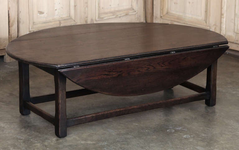 Antique Rustic Drop Leaf Coffee Table 3