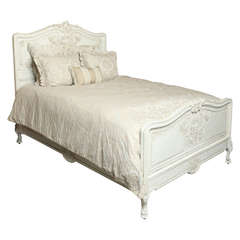 Antique French Regence Painted Queen Bed