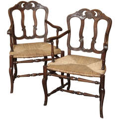 Pair of Antique Country French Armchairs