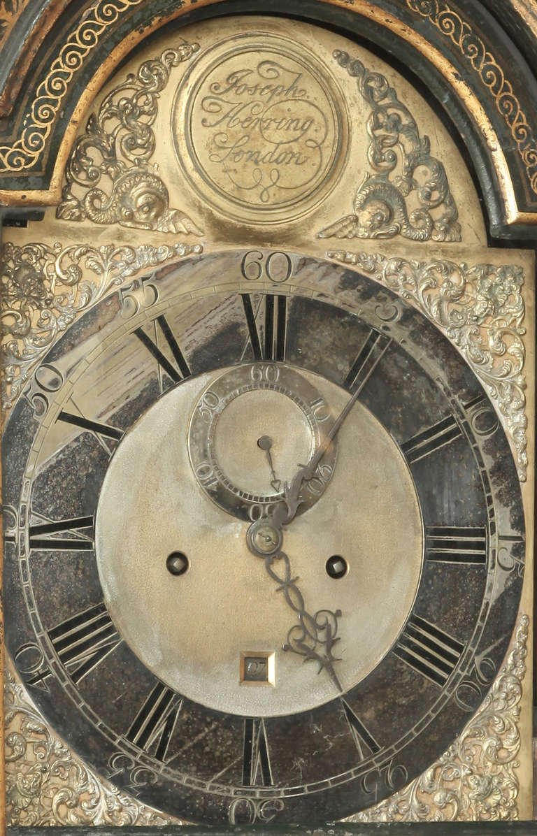 Wood 18th Century English Regency Pagoda Long Case Clock by Joseph Herring