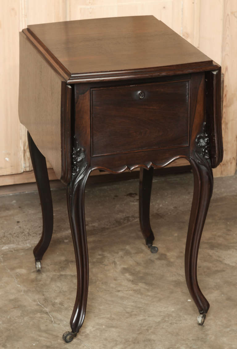 Antique French Napoleon III Rosewood Night Stand 2