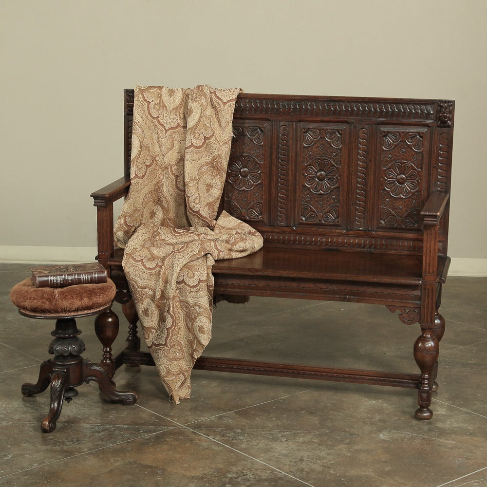 19th Century Renaissance Hall Bench