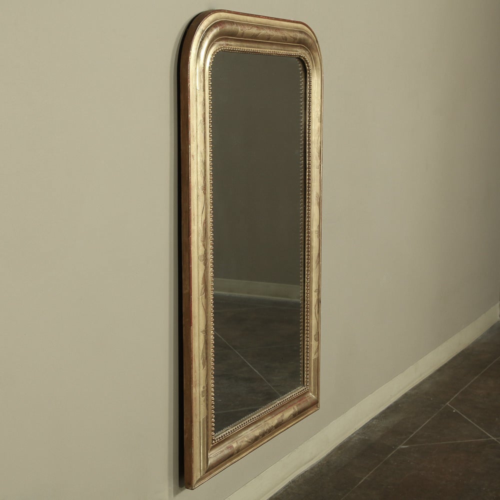French Antique Mirror with ideal tailored and elegant lines of Louis Philippe Period  have resonated through the years with those who prefer a simple elegance making this style the perfect choice!  This mirror example survives with its original