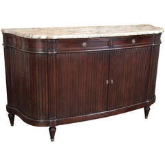 Antique Mahogany Marble Top Buffet by Krieger