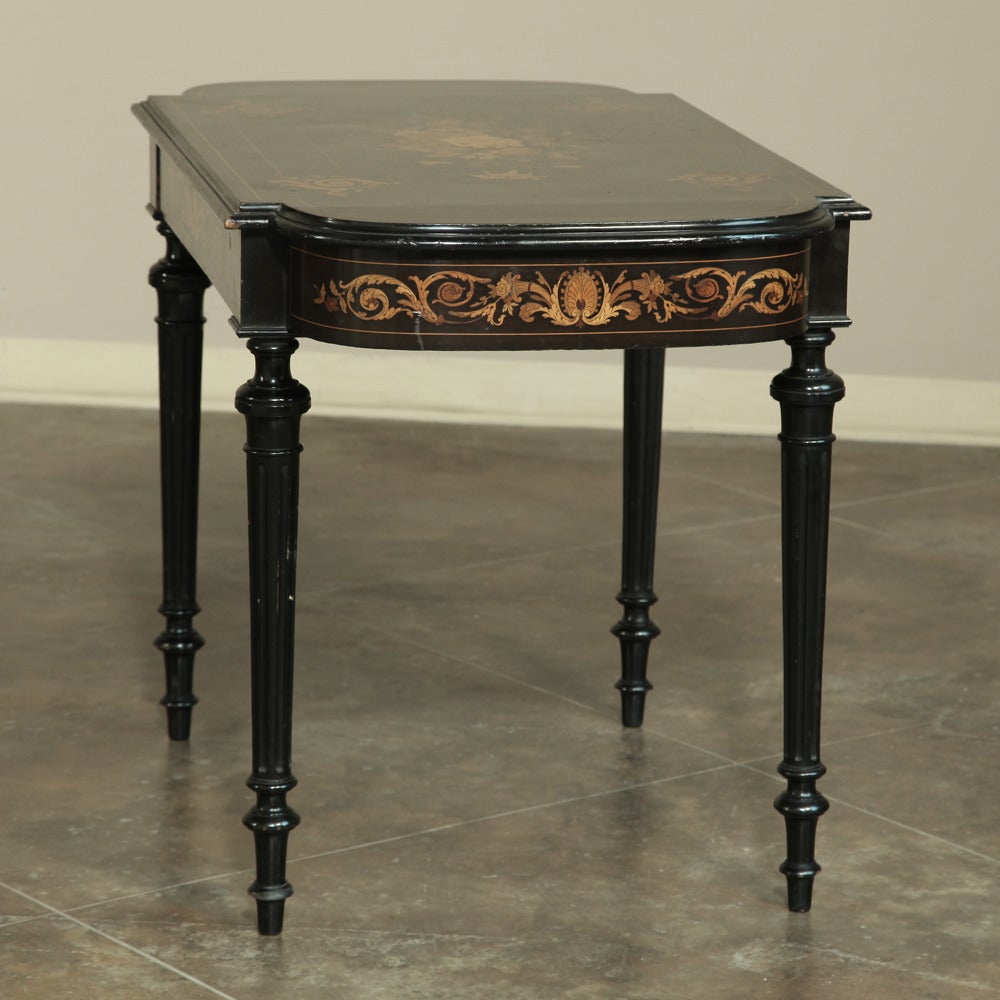 Late 19th Century 19th Century Neoclassical French Marquetry Writing Table