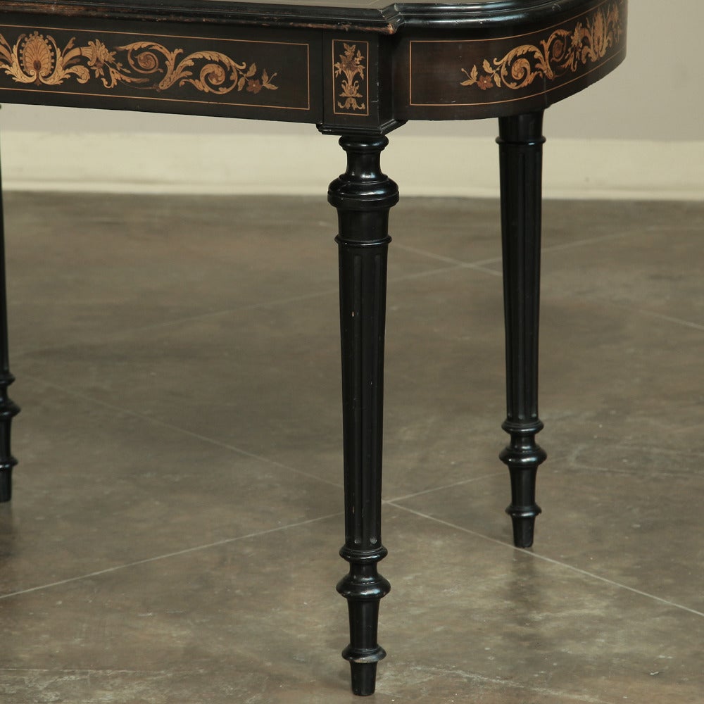 19th Century Neoclassical French Marquetry Writing Table 2