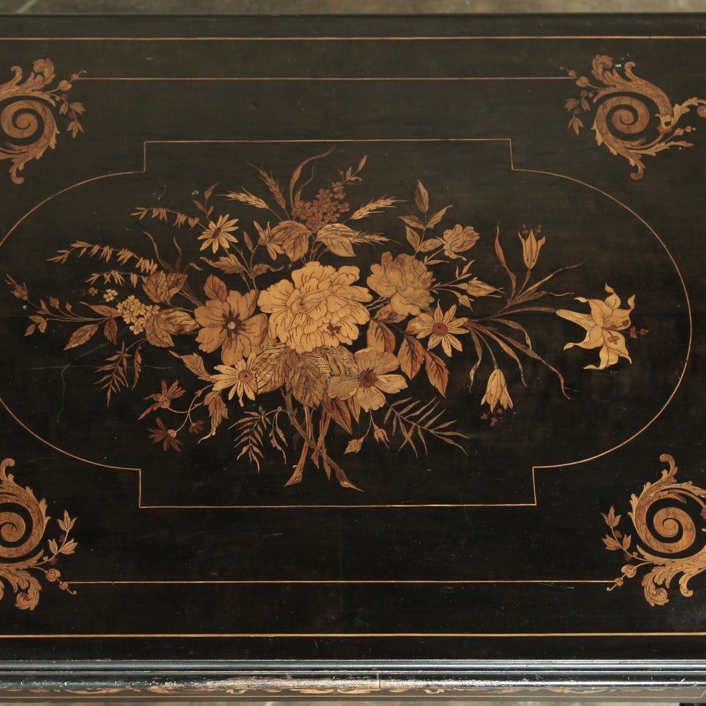 19th Century Neoclassical French Marquetry Writing Table 3