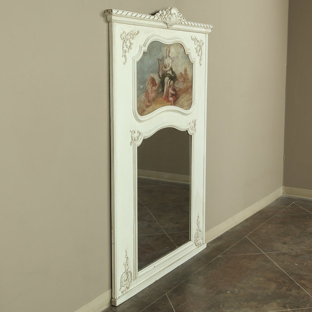 19th Century Country French Painted Trumeau 2
