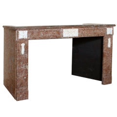 19th Century Antique French Louis XVI Rouge and Carrera Marble Fireplace Mantel 11