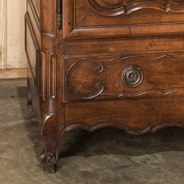 19th Century Country French Walnut Armoire 1