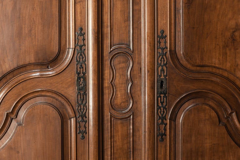 19th Century Country French Walnut Armoire 2