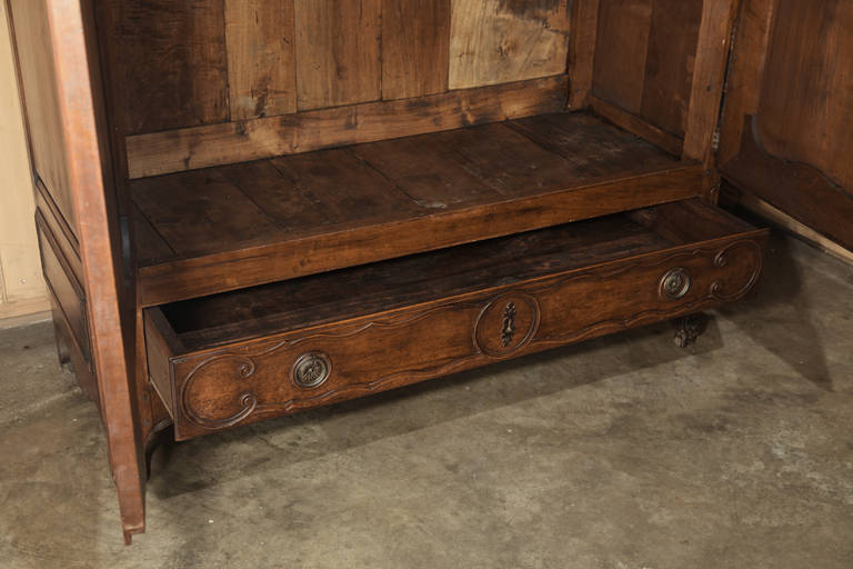 19th Century Country French Walnut Armoire 4