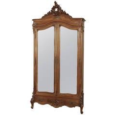 19th Century Rococo French Walnut Armoire