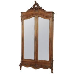 Used 19th Century Rococo French Walnut Armoire