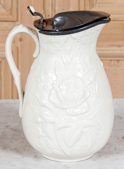 antique white pitcher