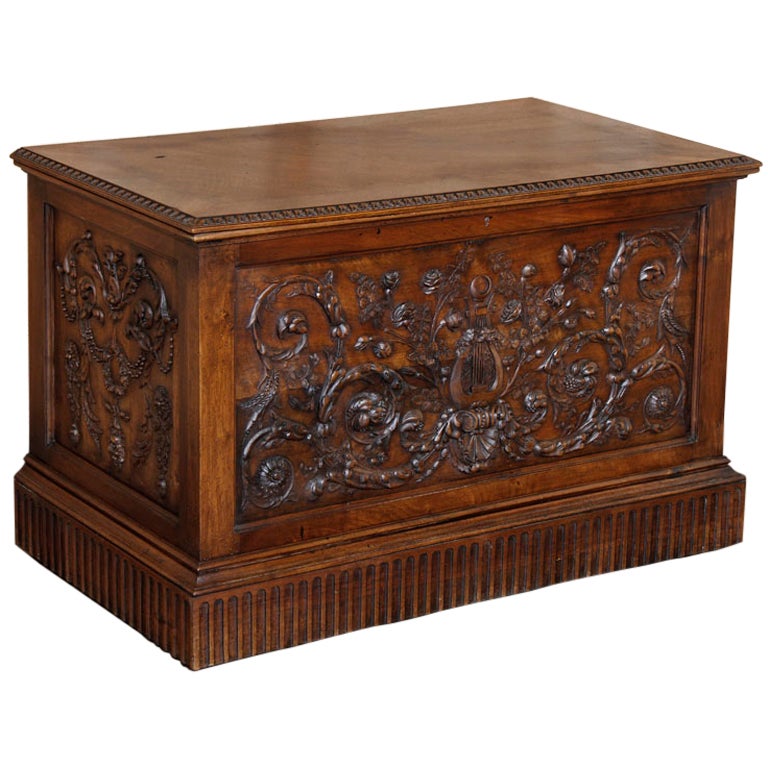 Antique Henri II Walnut Trunk