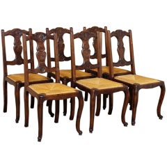 Set of 6 Country French Bressan Chairs