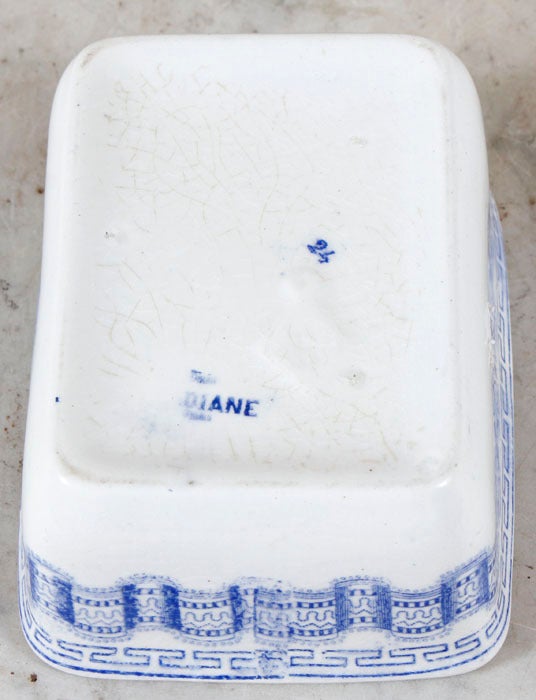 Vintage Blue Transferware Washstand Set 4