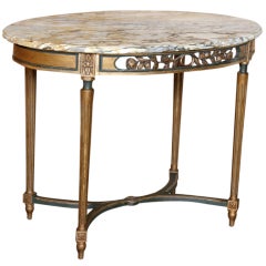 Antique Louis XVI Marble Top Center Table