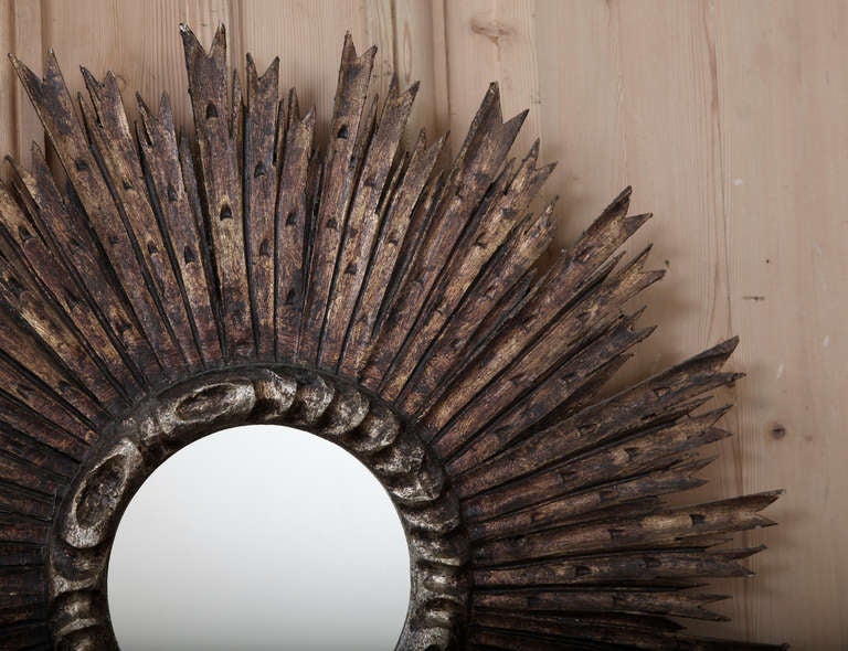 20th Century Antique Sunburst Mirror