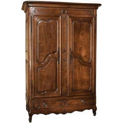 19th Century Country French Walnut Armoire