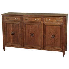 19th Century Country French Cherry Buffet with Inlay