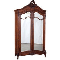 Antique French Louis XV Walnut Armoire