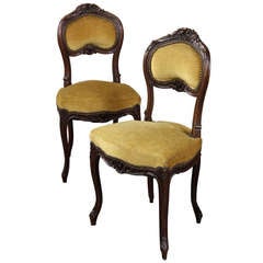 Pair Antique French Louis XV Salon Chairs