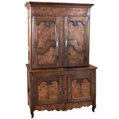 Antique Country French Walnut Buffet a Deux Corps