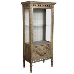 Antique Italian Neoclassical Painted and Gilded Vitrine