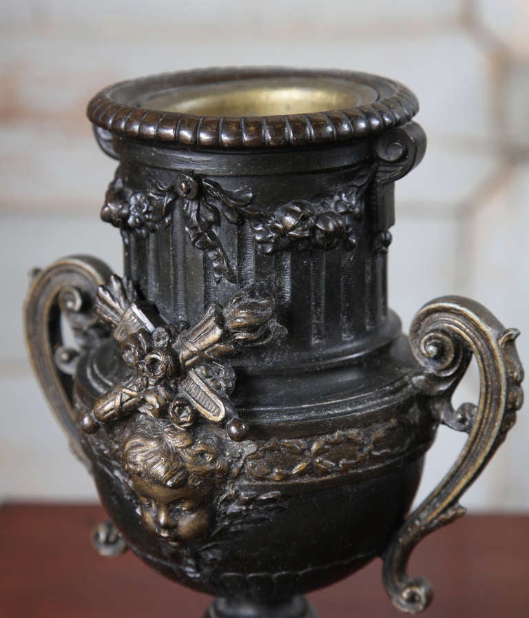Pair of Louis XVI Period Neoclassical French Mantel Urns 2