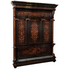 Antique Louis XIV Marquetry Hall Tree