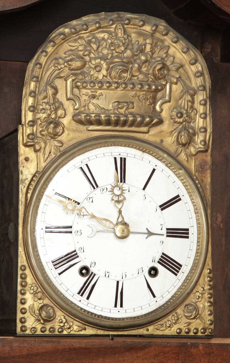 19th Century Antique Country French Long Case Clock, circa 1820s 2