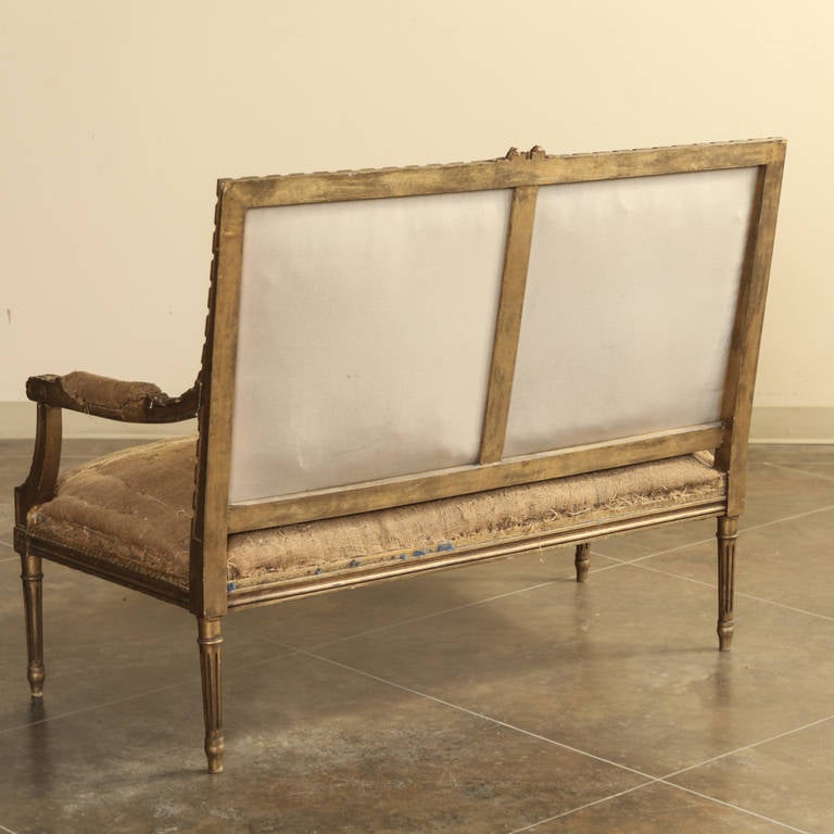 19th Century French Louis XVI Gilded Settee 3