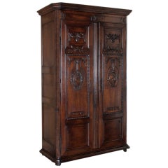 Used 18th Century Louis XVI Country Oak French Armoire du Marriage